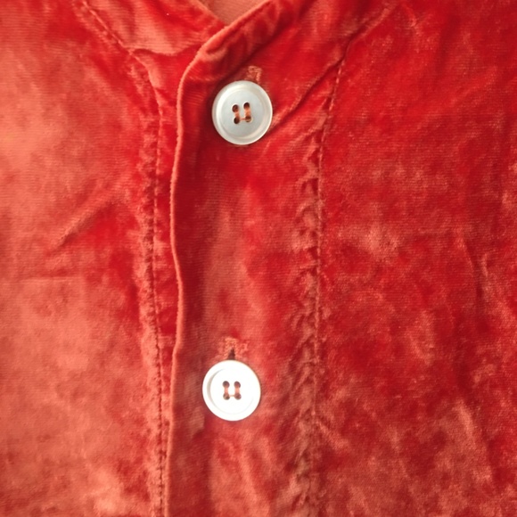 C P SHADES Orange Velvet Top Size M - Picture 3 of 7